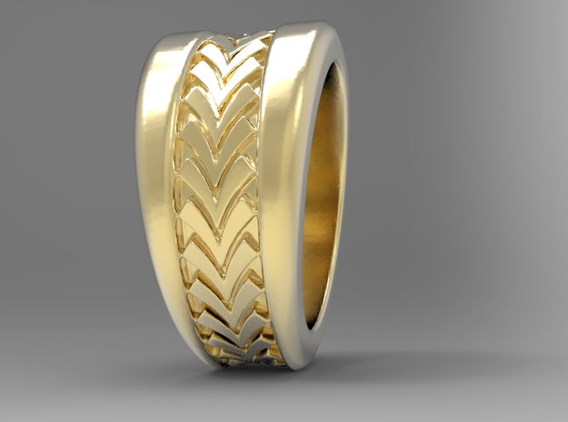 Spruce Ring G in 18k Gold Plated Brass: 10 / 61.5