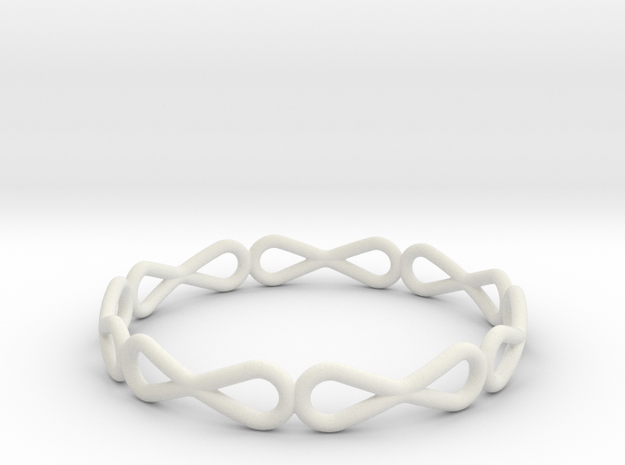 Infinity Bracelet in White Natural Versatile Plastic