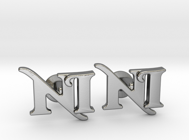 Monogram Cufflinks NI in Polished Silver