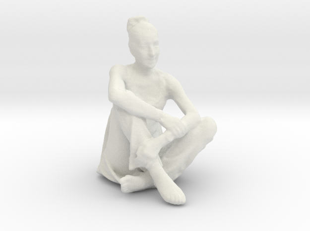 Sitting Woman in White Natural Versatile Plastic