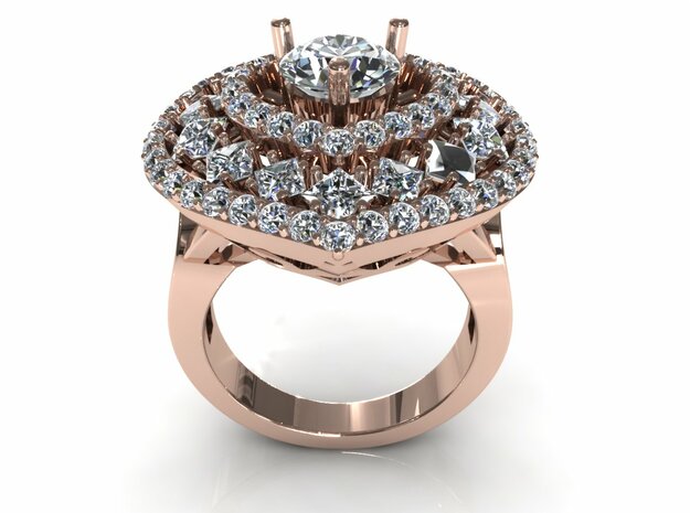 Heart Love Diamond Ring in Tan Fine Detail Plastic
