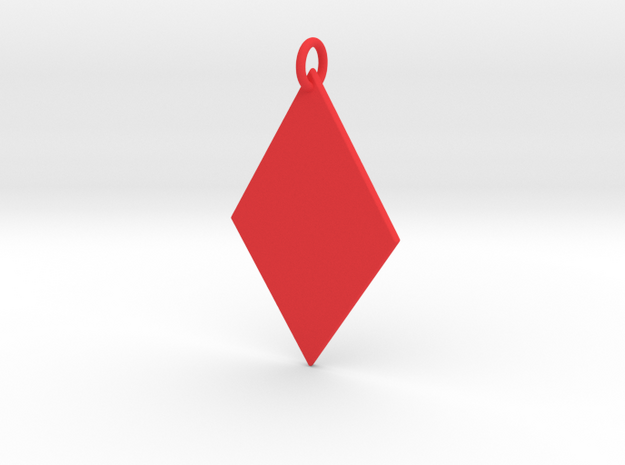 Diamond Pendant in Red Processed Versatile Plastic