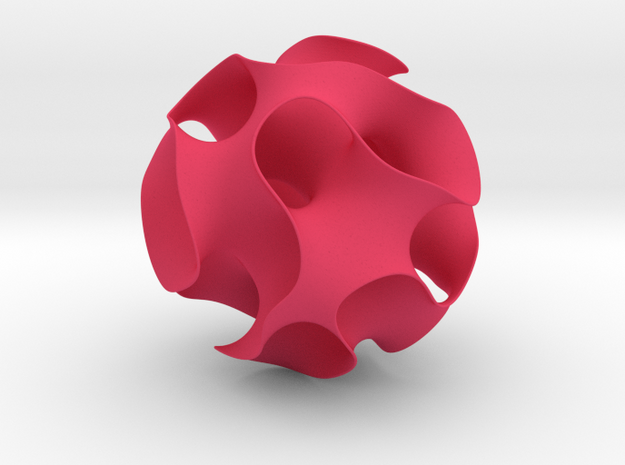 Gyroid, round cut in Pink Processed Versatile Plastic: Medium