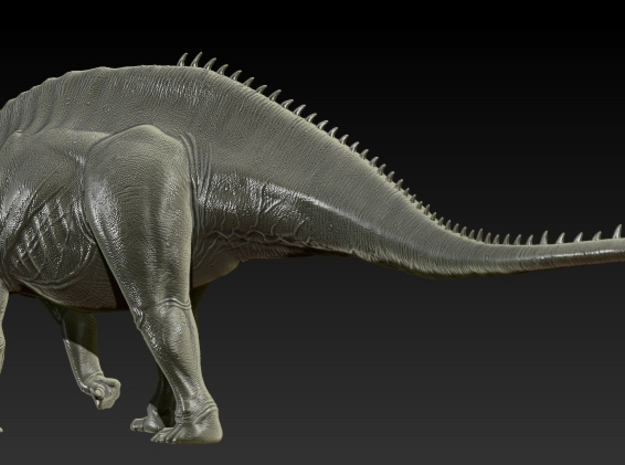 1/40 Amargasaurus - Walking in White Natural Versatile Plastic