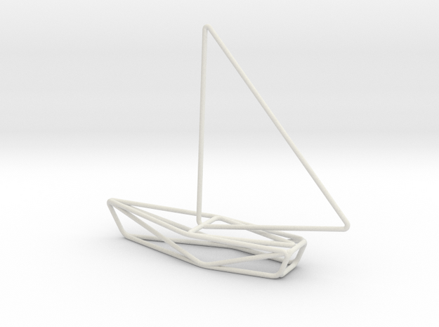 Sailing Boat Scale 1-100 in White Natural Versatile Plastic: 1:100