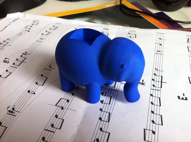 Elephant LED Lamp in Blue Processed Versatile Plastic