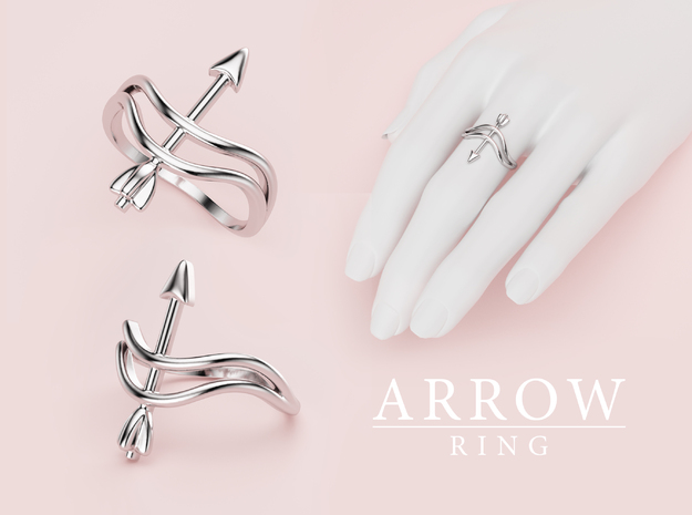 Arrow Ring in Polished Silver: 7 / 54