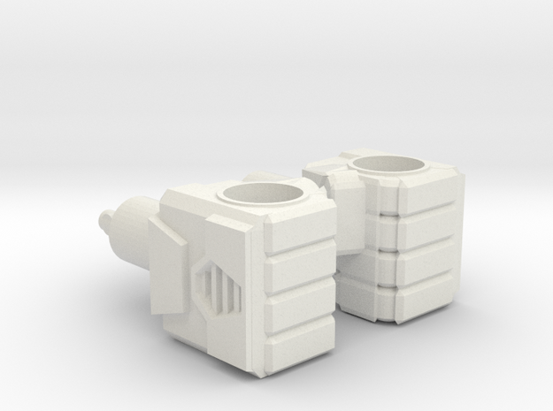 Robot Fists, 5mm in White Natural Versatile Plastic