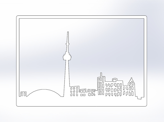 Toronto Skyline - 16 X 23 (XL) in White Natural Versatile Plastic