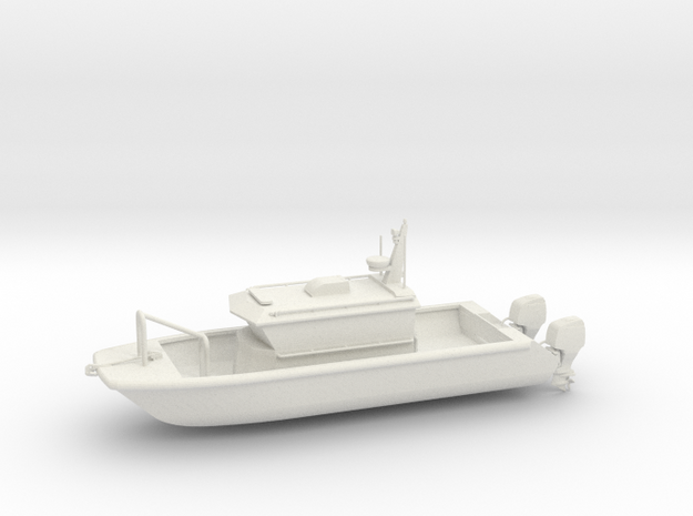 Patrol, Fire, or Rescue Boat in White Natural Versatile Plastic: 1:64 - S