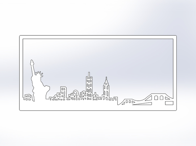 New York Skyline - 4.125 X 8.625 (M) in White Natural Versatile Plastic