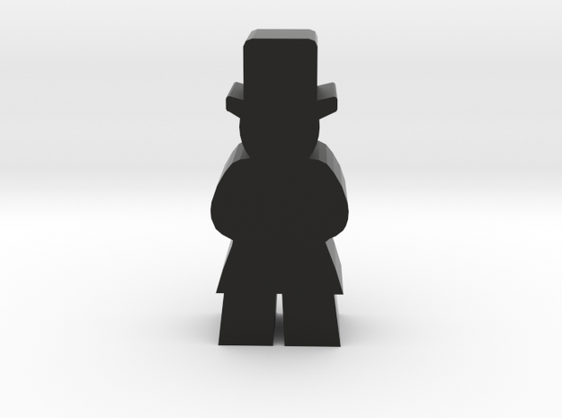 Game Piece, Man In Top Hat in Black Natural Versatile Plastic