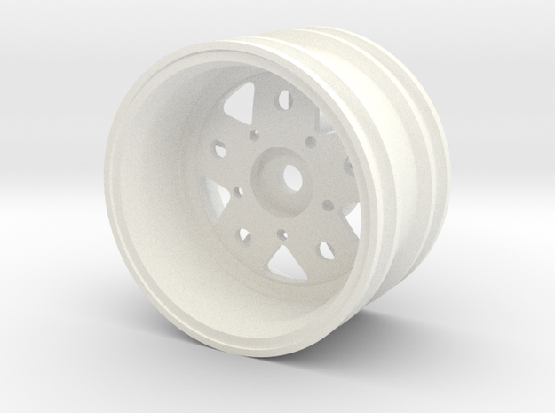 Rim004-09 Fuchs Style 9mm Offset, MSize Wheel in White Processed Versatile Plastic