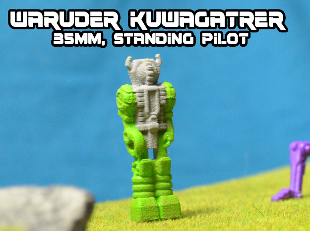 Waruder Kuwagatrer Pilot mini, standing (35mm) in White Natural Versatile Plastic