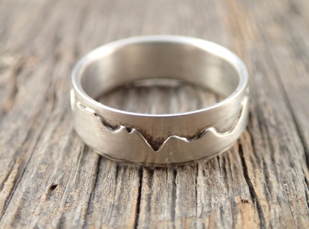 Mountain Ring (or race profile!) in Polished Silver: 6 / 51.5