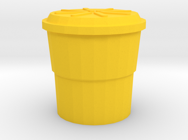 Highway Shock Absorbing Crash Barrel, Standard in Yellow Processed Versatile Plastic: 1:64 - S