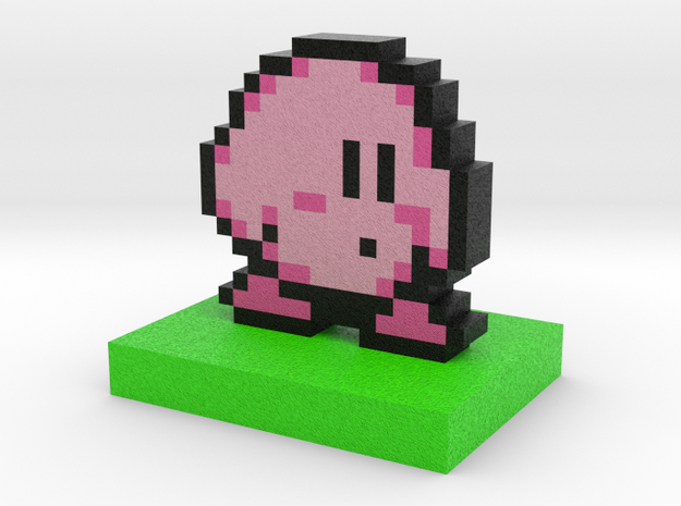Kirby Pixel Art in Full Color Sandstone