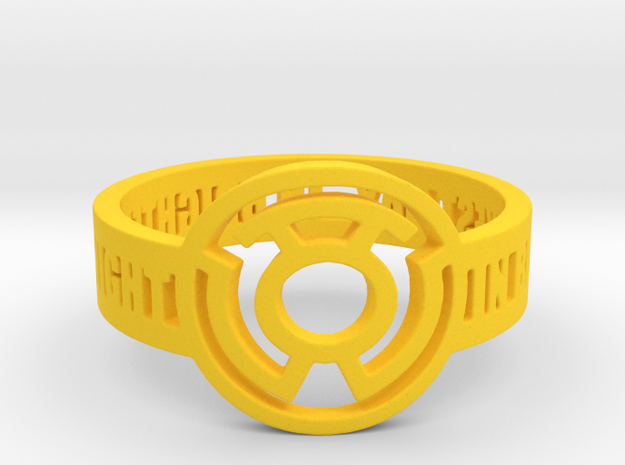 Yellow Lantern Oath Ring in Yellow Processed Versatile Plastic: 12.25 / 67.125