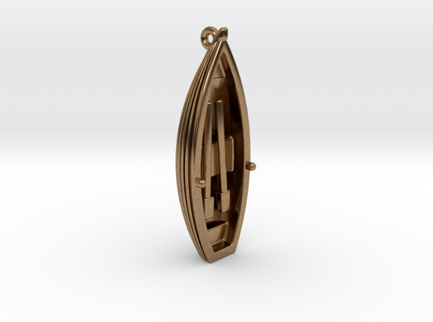 Small Boat Pendant in Natural Brass