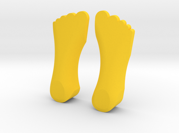 FIVE FINGER SHOES (A.K.A.) FIVE FINGER FUNK in Yellow Processed Versatile Plastic: 1:10