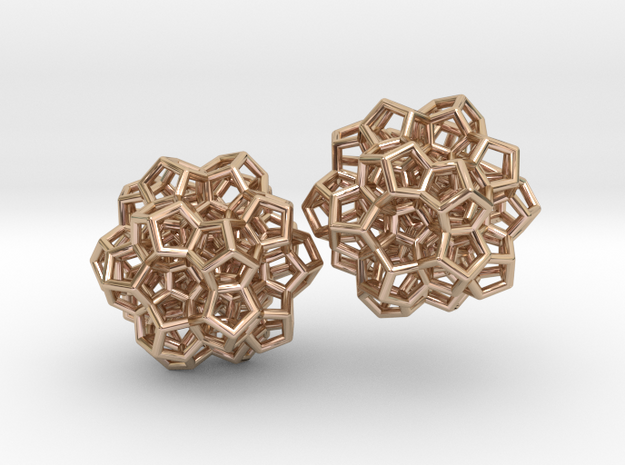 120-cell (partial) earrings in 14k Rose Gold Plated Brass