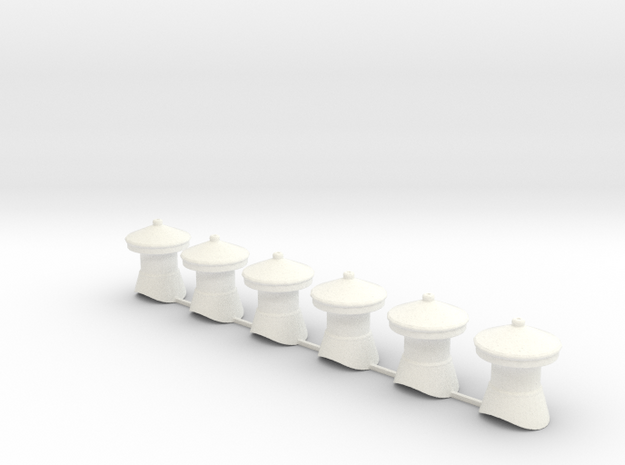 QR Vent Curved Roof X 6 in White Processed Versatile Plastic: 1:64 - S