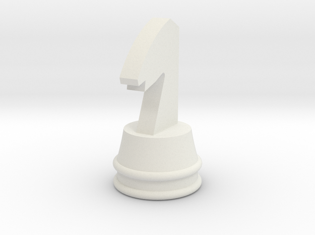 Courier chess Knigt in White Natural Versatile Plastic