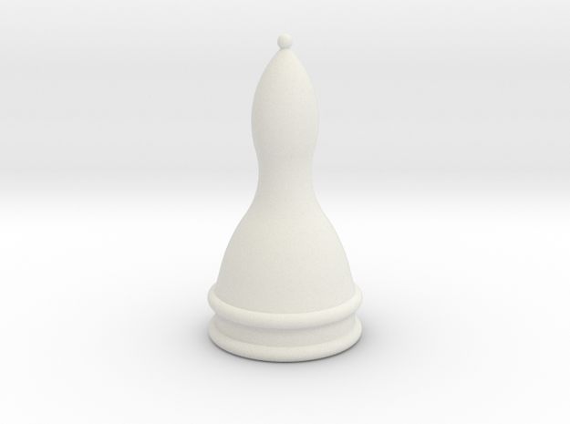 Courier chess Bishop in White Natural Versatile Plastic