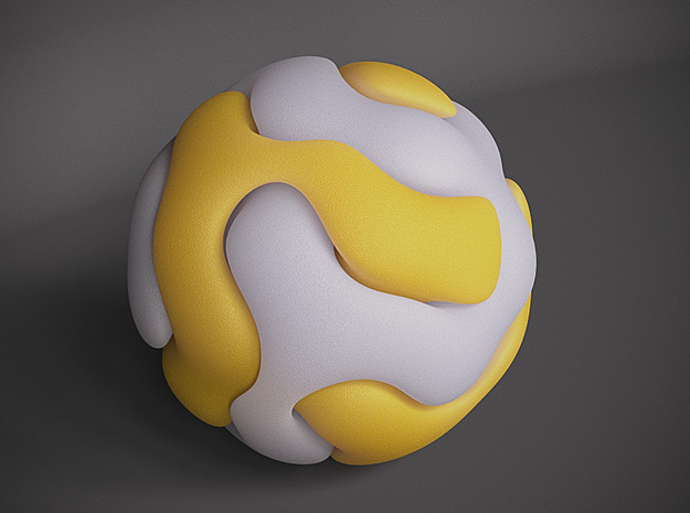 Gyroid Double Sphere in White Natural Versatile Plastic