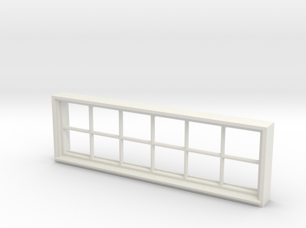 Window, 96in X 30in, 12 Panes, 1/32 Scale in White Natural Versatile Plastic