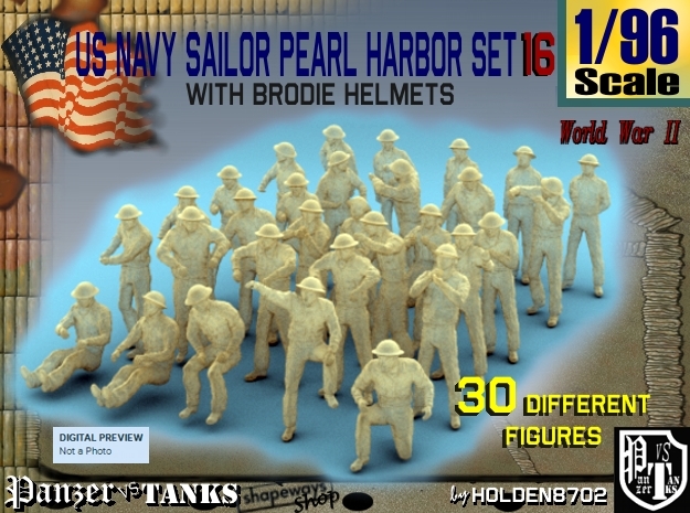 1-96 US Navy Pearl Harbor Set 16 in Tan Fine Detail Plastic