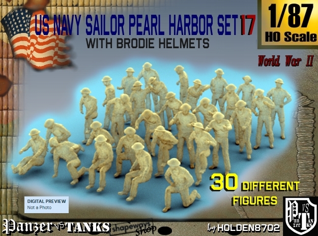 1-87 US Navy Pearl Harbor Set 17 in Tan Fine Detail Plastic