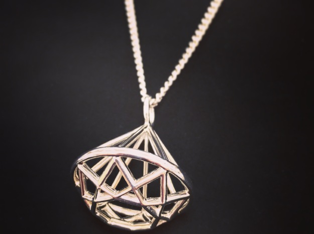 Diamond Wire Pendant in Fine Detail Polished Silver