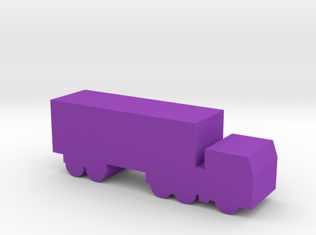 Game Piece Cabover Semi Truck in Purple Processed Versatile Plastic