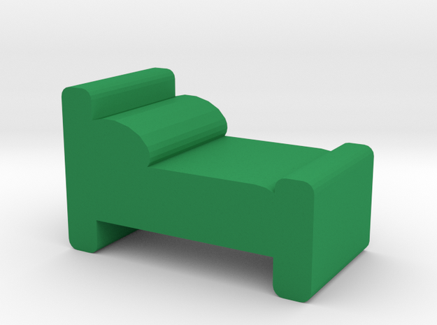Game Piece, Bed in Green Processed Versatile Plastic