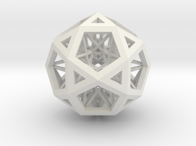 Super IcosiDodecahedron 1.5" in White Natural Versatile Plastic