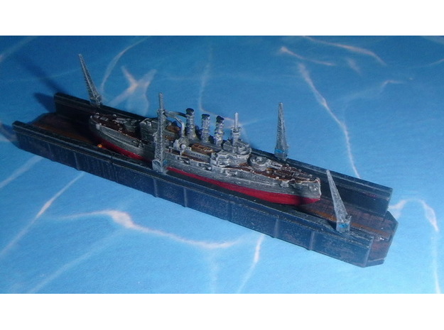 Floating Drydock old style 1 Section 1/1800 in Tan Fine Detail Plastic