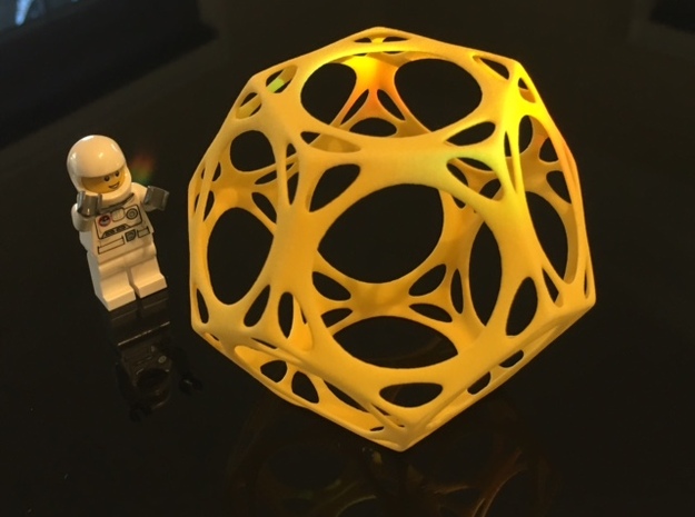 Dodecahedron Porthole Wireframe in Yellow Processed Versatile Plastic
