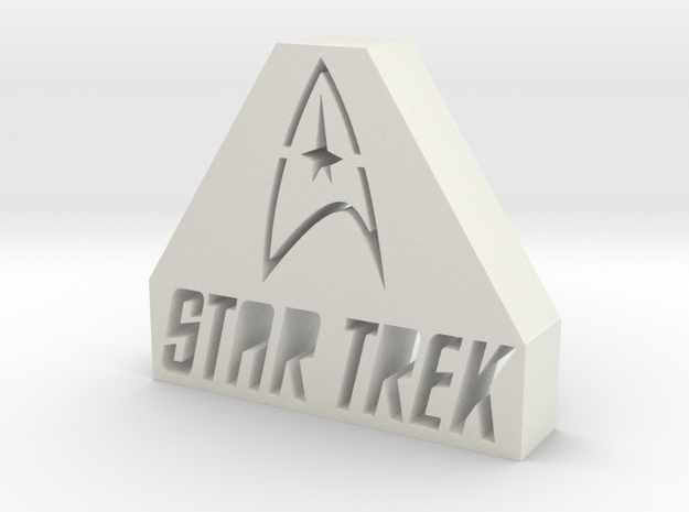 Star Trek Logo in White Natural Versatile Plastic