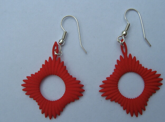 Forty Ray Sun Earrings in Red Processed Versatile Plastic