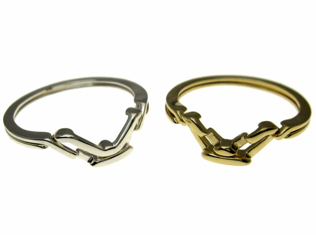 Fall Apart Ring metal in Polished Brass (Interlocking Parts)