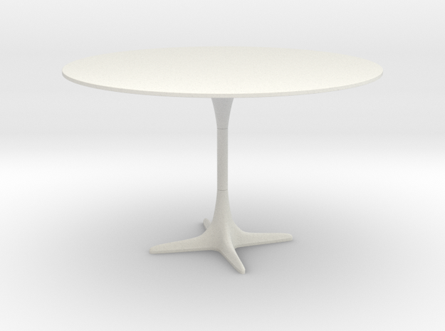 Burke Tulip Style Table w/ Propeller Base in White Natural Versatile Plastic: 1:12