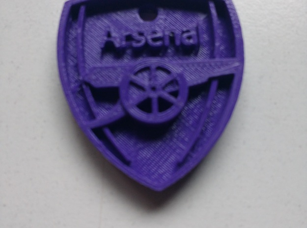 Arsenal FC Shield KeyChain in Polished Bronzed Silver Steel