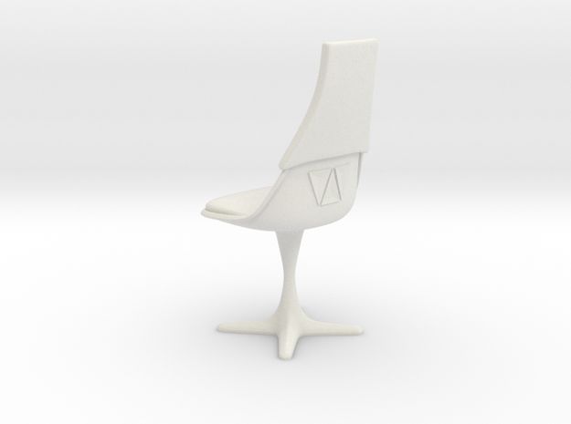 TOS Burke 115 Bridge Chair V2 in White Natural Versatile Plastic: 1:12