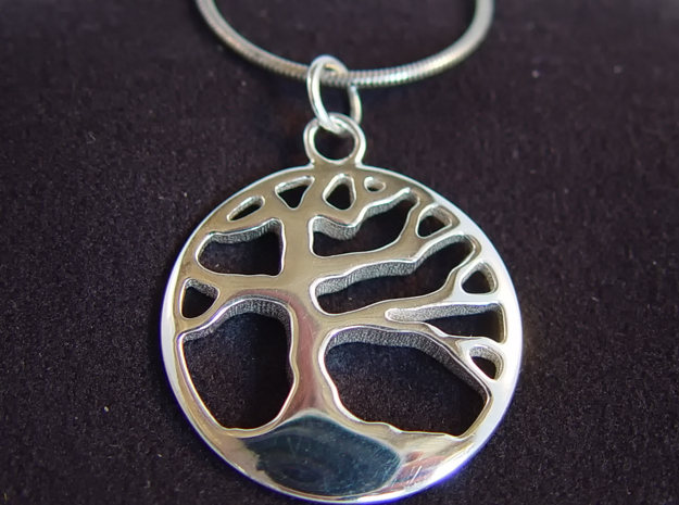 Tree of Life  Pendant in Polished Silver (Interlocking Parts)