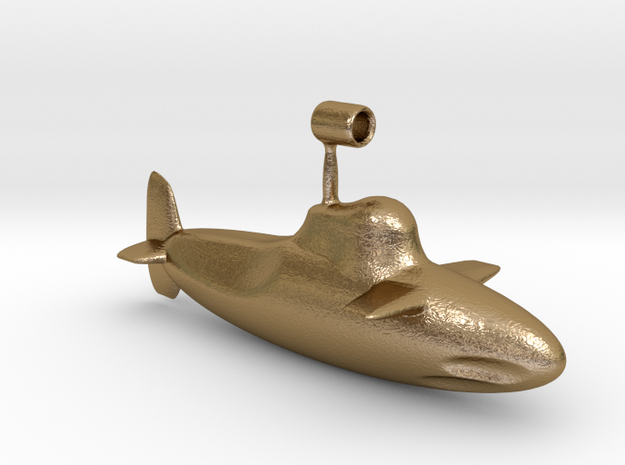 The beaufitul Uboot-pendant! in Polished Gold Steel: Large
