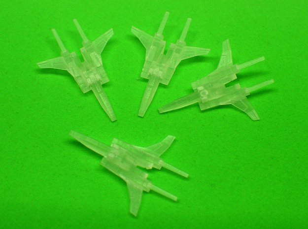 Space Fighter Type-B, 4-Pack in Tan Fine Detail Plastic