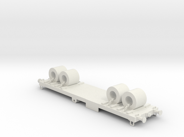 Flat wagon with load #1 in White Natural Versatile Plastic