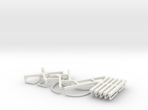 DRGW Caboose Railings in White Natural Versatile Plastic