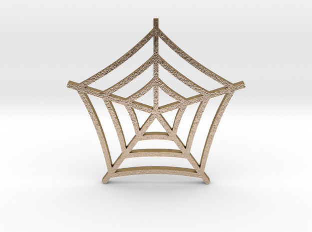 Cobweb Pendant in Polished Gold Steel
